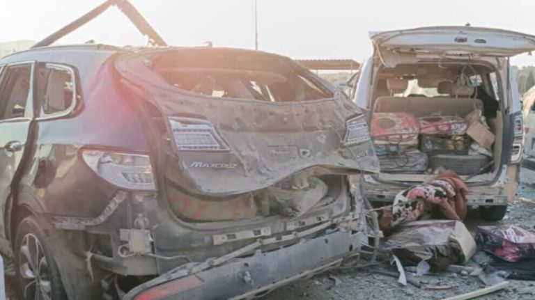 ANF news published picture of vehicles destroyed by Turkish bombings, January 16th